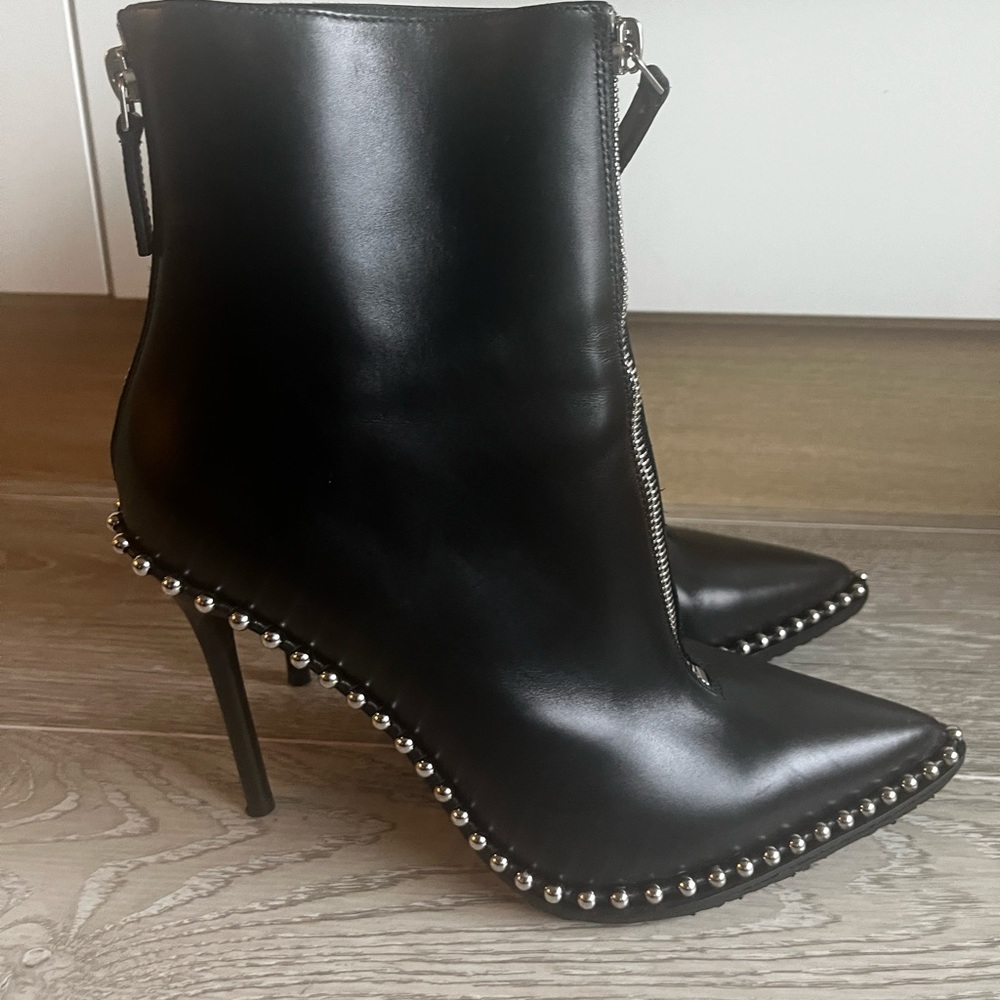Alexander Wang leather studded zipper boots